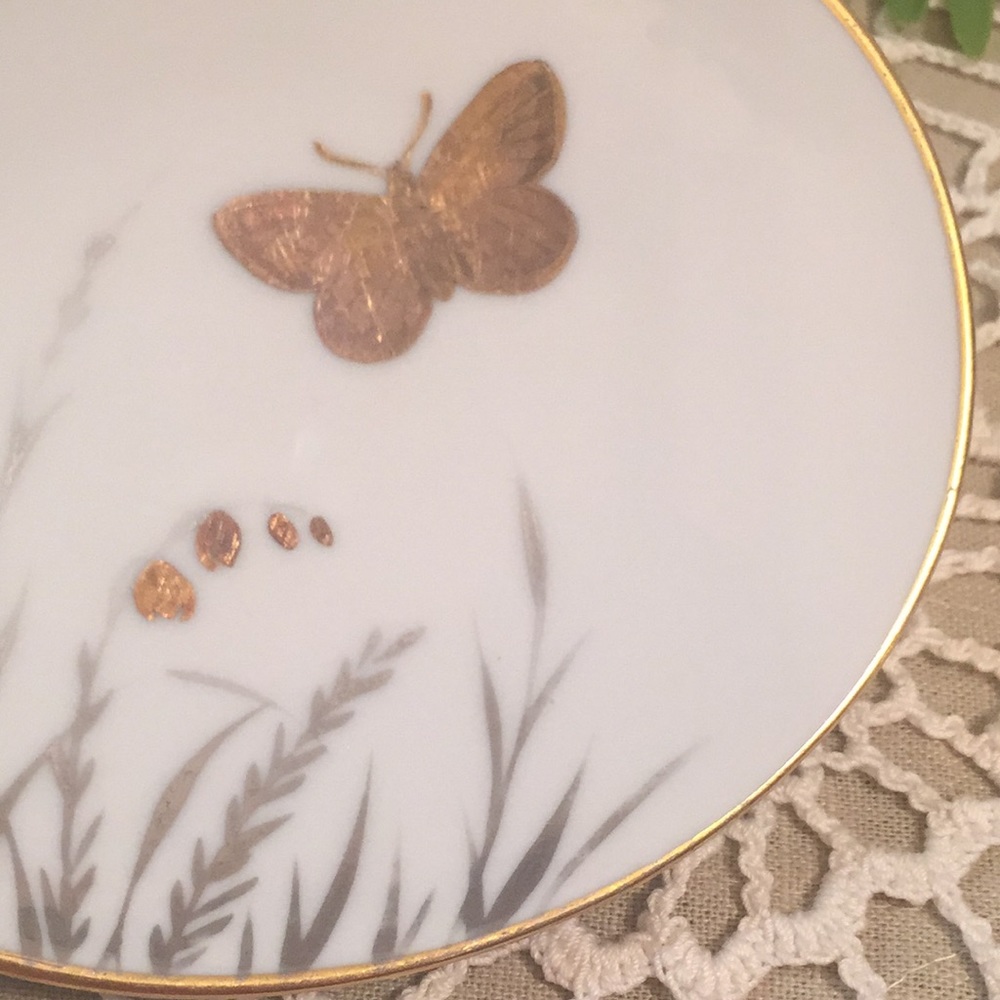Vintage Gold Butterfly Design Dish Rosenthal Wartime Import - Picture 4 of 10